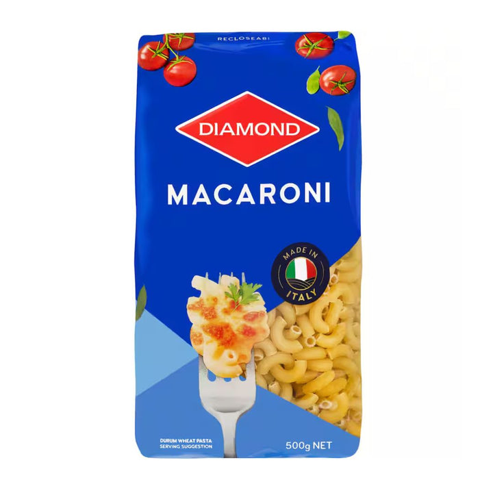 Diamond Macaroni 500g | Auckland Grocery Delivery Get Diamond Macaroni 500g delivered to your doorstep by your local Auckland grocery delivery. Shop Paddock To Pantry. Convenient online food shopping in NZ | Grocery Delivery Auckland | Grocery Delivery Nationwide | Fruit Baskets NZ | Online Food Shopping NZ Diamond Macaroni 500g pasta. Perfect for mac and cheese and easy dinners — shop pantry staples online with convenient NZ grocery delivery to your door.