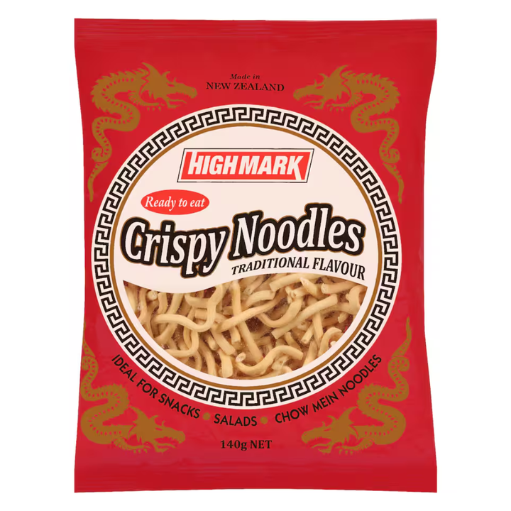 High Mark Traditional Flavour Crispy Noodles | Auckland Grocery Delivery Get High Mark Traditional Flavour Crispy Noodles delivered to your doorstep by your local Auckland grocery delivery. Shop Paddock To Pantry. Convenient online food shopping in NZ | Grocery Delivery Auckland | Grocery Delivery Nationwide | Fruit Baskets NZ | Online Food Shopping NZ Highmark Crispy Trad Noodles 140g Available for delivery to your doorstep with Paddock To Pantry’s Auckland Grocery Delivery. Online shopping made easy in N