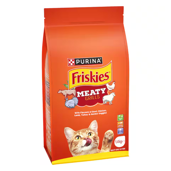 Friskies Meaty Grills 1.4 kg | Auckland Grocery Delivery Get Friskies Meaty Grills 1.4 kg delivered to your doorstep by your local Auckland grocery delivery. Shop Paddock To Pantry. Convenient online food shopping in NZ | Grocery Delivery Auckland | Grocery Delivery Nationwide | Fruit Baskets NZ | Online Food Shopping NZ Shop Friskies Meaty Grills 480g at Paddock to Pantry. Flavour-packed dry cat food delivered fast from NZ’s trusted online pet and grocery store.