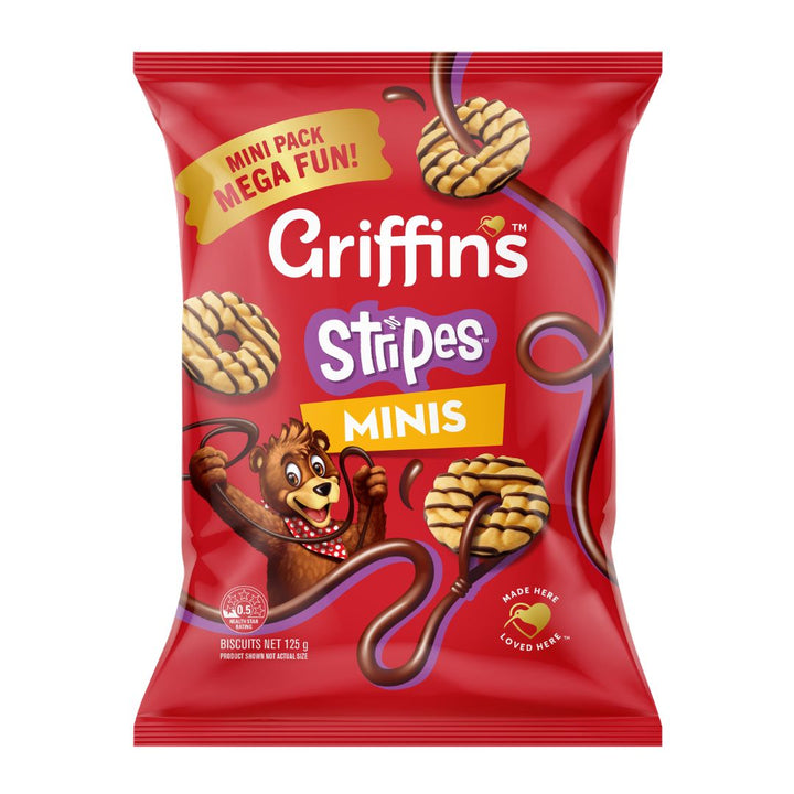 Cookie Bear Minis Stripes 125g | Auckland Grocery Delivery Get Cookie Bear Minis Stripes 125g delivered to your doorstep by your local Auckland grocery delivery. Shop Paddock To Pantry. Convenient online food shopping in NZ | Grocery Delivery Auckland | Grocery Delivery Nationwide | Fruit Baskets NZ | Online Food Shopping NZ Cookie Bear Minis Stripes 125g. Crunchy biscuits topped with chocolate stripes — perfect for lunchboxes and snacking with NZ grocery delivery.