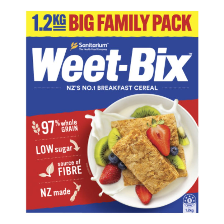 Sanitarium Weet Bix 1.2kg Start your day with Sanitarium Weet-Bix, New Zealand’s iconic breakfast cereal made from wholegrain wheat. Get breakfast cereals delivered nationwide.