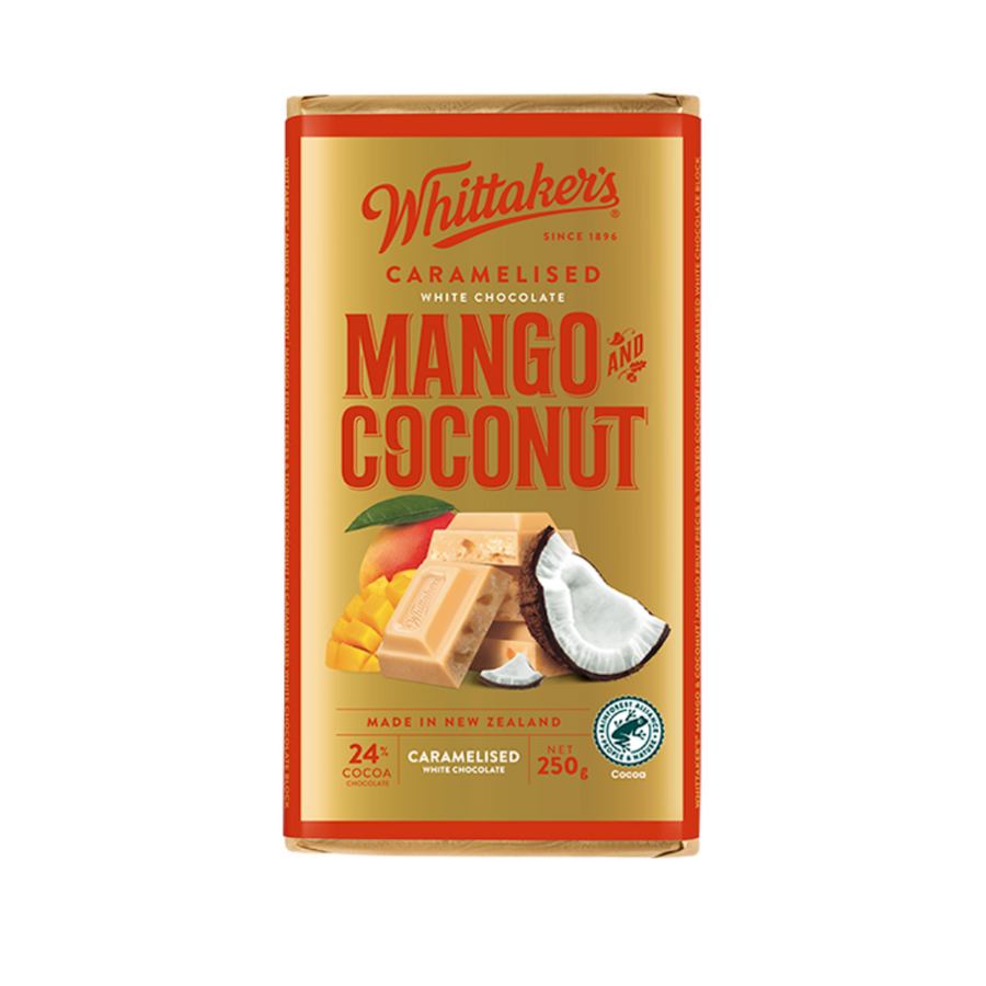 Whittaker's Mango & Coconut - 250g | Auckland Grocery Delivery Get Whittaker's Mango & Coconut - 250g delivered to your doorstep by your local Auckland grocery delivery. Shop Paddock To Pantry. Convenient online food shopping in NZ | Grocery Delivery Auckland | Grocery Delivery Nationwide | Fruit Baskets NZ | Online Food Shopping NZ 