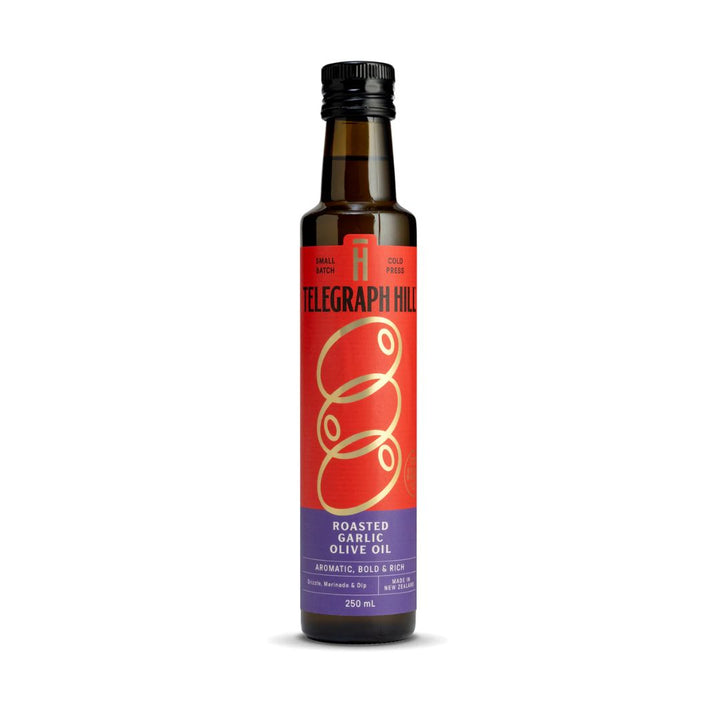 Telegraph Hill Roast Garlic Olive Oil 250ml | Auckland Grocery Delivery Get Telegraph Hill Roast Garlic Olive Oil 250ml delivered to your doorstep by your local Auckland grocery delivery. Shop Paddock To Pantry. Convenient online food shopping in NZ | Grocery Delivery Auckland | Grocery Delivery Nationwide | Fruit Baskets NZ | Online Food Shopping NZ Rich, smooth, and packed with roasted garlic flavour, Telegraph Hill Roast Garlic Olive Oil is perfect for drizzling, dipping, and cooking. 