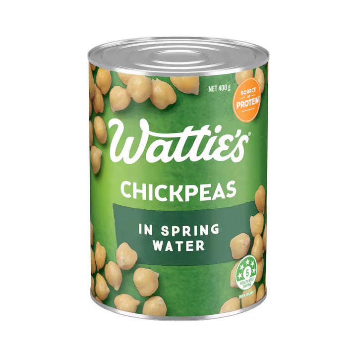 Watties Chickpeas 400g | Auckland Grocery Delivery Get Watties Chickpeas 400g delivered to your doorstep by your local Auckland grocery delivery. Shop Paddock To Pantry. Convenient online food shopping in NZ | Grocery Delivery Auckland | Grocery Delivery Nationwide | Fruit Baskets NZ | Online Food Shopping NZ Indulge in the premium taste of Wattie's Chickpeas in Springwater. Perfect for elevating your soups and stews with a delicious and nutritious meat alternative.