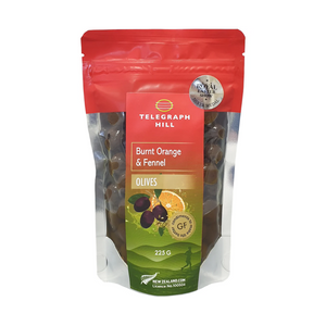 Telegraph Hill Burnt Orange & Fennel Olives - 225g | Auckland Grocery Delivery Get Telegraph Hill Burnt Orange & Fennel Olives - 225g delivered to your doorstep by your local Auckland grocery delivery. Shop Paddock To Pantry. Convenient online food shopping in NZ | Grocery Delivery Auckland | Grocery Delivery Nationwide | Fruit Baskets NZ | Online Food Shopping NZ Order Telegraph Hill Burnt Orange & Fennel Olives from Paddock to Pantry – gourmet NZ olives with fast, fresh online grocery delivery NZ-wide.