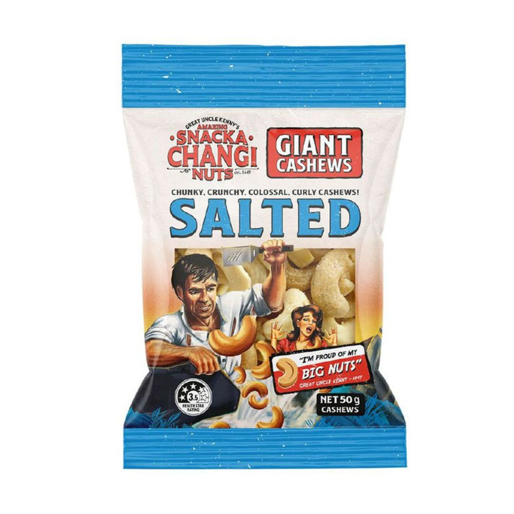 Snackachangi Salted Cashew 50g | Auckland Grocery Delivery Get Snackachangi Salted Cashew 50g delivered to your doorstep by your local Auckland grocery delivery. Shop Paddock To Pantry. Convenient online food shopping in NZ | Grocery Delivery Auckland | Grocery Delivery Nationwide | Fruit Baskets NZ | Online Food Shopping NZ SnackaChangi Salted Cashews 50g offer a satisfying, crunchy snack experience. Packed with flavour, these chunky cashews are the perfect treat for any occasion