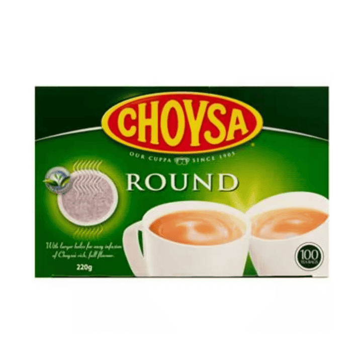 Choysa Round Teabags 220g | Auckland Grocery Delivery Get Choysa Round Teabags 220g delivered to your doorstep by your local Auckland grocery delivery. Shop Paddock To Pantry. Convenient online food shopping in NZ | Grocery Delivery Auckland | Grocery Delivery Nationwide | Fruit Baskets NZ | Online Food Shopping NZ Choysa Round Teabags 220g New zealanders have been brewing up choysa tea for over 100 years and it has become an iconic kiwi brand.