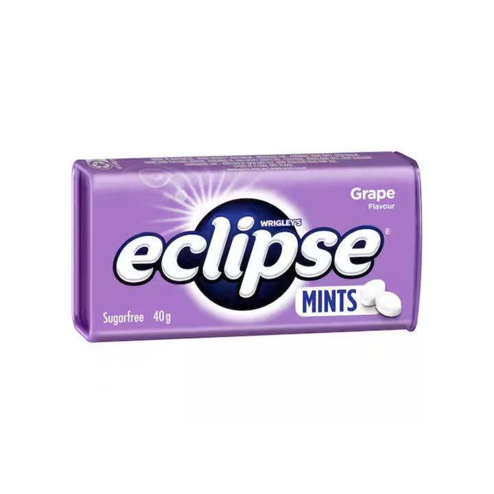 Eclipse Mints Grape | Auckland Grocery Delivery Get Eclipse Mints Grape delivered to your doorstep by your local Auckland grocery delivery. Shop Paddock To Pantry. Convenient online food shopping in NZ | Grocery Delivery Auckland | Grocery Delivery Nationwide | Fruit Baskets NZ | Online Food Shopping NZ Sugar-free grape mints for instant freshness on the go. Perfect pocket-size pack. Shop Eclipse Mints online with NZ-wide grocery delivery.