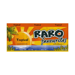 Raro Tropical 3 pack | Auckland Grocery Delivery Get Raro Tropical 3 pack delivered to your doorstep by your local Auckland grocery delivery. Shop Paddock To Pantry. Convenient online food shopping in NZ | Grocery Delivery Auckland | Grocery Delivery Nationwide | Fruit Baskets NZ | Online Food Shopping NZ Raro Tropical brings refreshing tropical flavours to sweeten up any day. Enjoy as a drink or blend with pieces of pineapple to make a delicious tropical frappé
