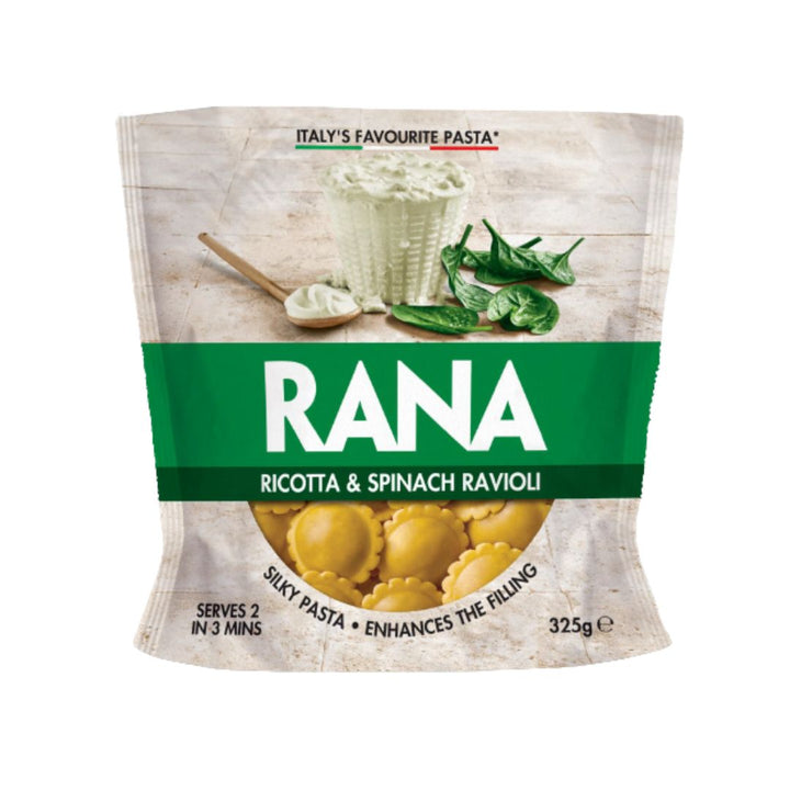 Rana Ricotta & Spinach Ravioli - 325g | Auckland Grocery Delivery Get Rana Ricotta & Spinach Ravioli - 325g delivered to your doorstep by your local Auckland grocery delivery. Shop Paddock To Pantry. Convenient online food shopping in NZ | Grocery Delivery Auckland | Grocery Delivery Nationwide | Fruit Baskets NZ | Online Food Shopping NZ Unwrap a taste of Italy with Rana Spinach & Ricotta Tortell, made with roughly chopped spinach and fresh, creamy ricotta. Shop groceries online now!