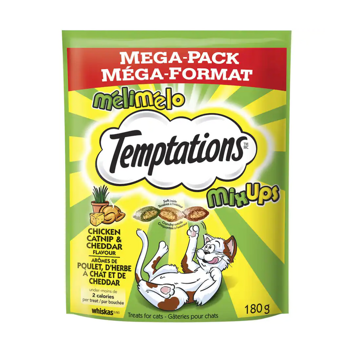 Temptations Mix Ups Chicken Catnip and Cheddar 180g | Auckland Grocery Delivery Get Temptations Mix Ups Chicken Catnip and Cheddar 180g delivered to your doorstep by your local Auckland grocery delivery. Shop Paddock To Pantry. Convenient online food shopping in NZ | Grocery Delivery Auckland | Grocery Delivery Nationwide | Fruit Baskets NZ | Online Food Shopping NZ Temptations Mix Ups Chicken Catnip and Chedder treats offer a delightful blend of flavours your cat will love. Quality pet food delivered door 