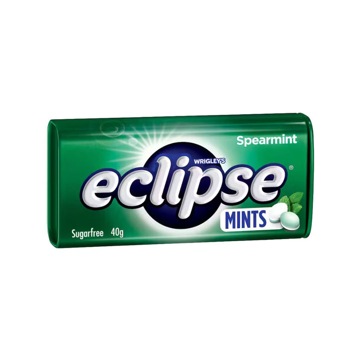 Eclipse Spearmint Mints - 40g | Auckland Grocery Delivery Get Eclipse Spearmint Mints - 40g delivered to your doorstep by your local Auckland grocery delivery. Shop Paddock To Pantry. Convenient online food shopping in NZ | Grocery Delivery Auckland | Grocery Delivery Nationwide | Fruit Baskets NZ | Online Food Shopping NZ Sugar-free spearmint mints for smooth, long-lasting freshness. Perfect for work or travel. Shop Eclipse Mints online with NZ-wide grocery delivery.