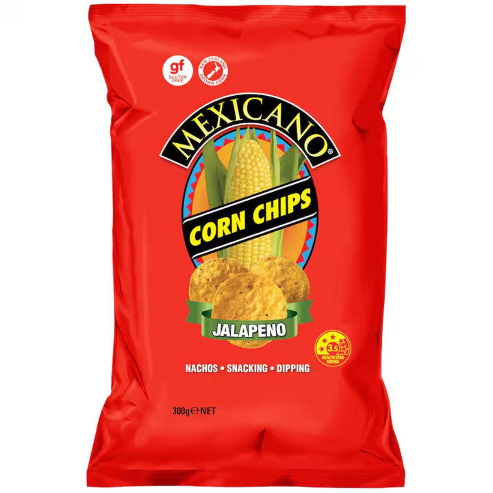 Mexicano Jalapeno Corn Chips - 300g | Auckland Grocery Delivery Get Mexicano Jalapeno Corn Chips - 300g delivered to your doorstep by your local Auckland grocery delivery. Shop Paddock To Pantry. Convenient online food shopping in NZ | Grocery Delivery Auckland | Grocery Delivery Nationwide | Fruit Baskets NZ | Online Food Shopping NZ 