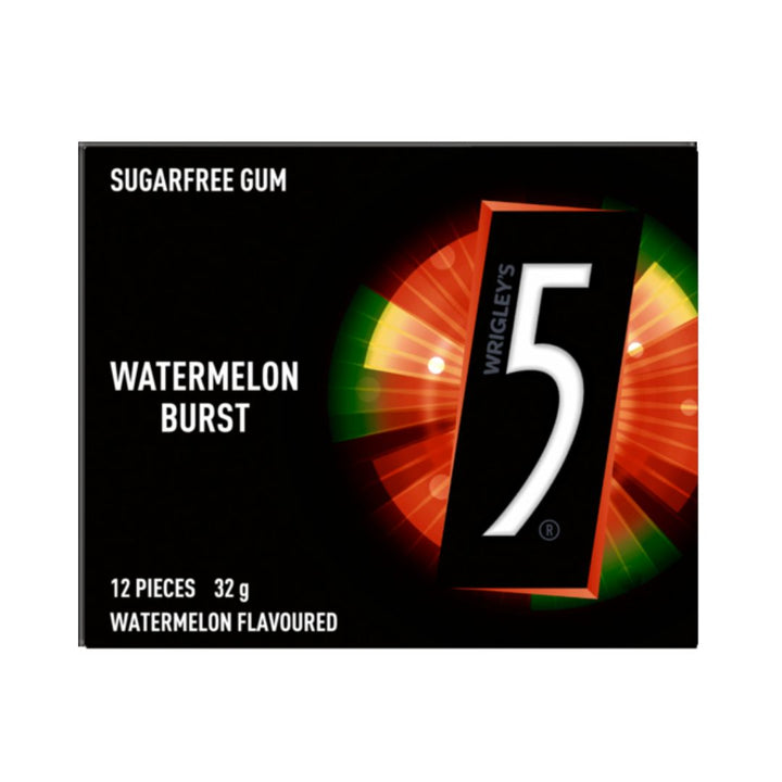 5 Gum Watermelon Burst | Auckland Grocery Delivery Get 5 Gum Watermelon Burst delivered to your doorstep by your local Auckland grocery delivery. Shop Paddock To Pantry. Convenient online food shopping in NZ | Grocery Delivery Auckland | Grocery Delivery Nationwide | Fruit Baskets NZ | Online Food Shopping NZ Sugar-free watermelon gum with bold, long-lasting flavour. Perfect for work, study, or travel. Shop 5 Gum online with NZ-wide grocery delivery.