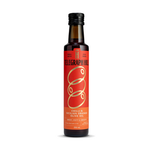 Telegraph Hill Chilli & Sicilian Orange Olive Oil - 250ml | Auckland Grocery Delivery Get Telegraph Hill Chilli & Sicilian Orange Olive Oil - 250ml delivered to your doorstep by your local Auckland grocery delivery. Shop Paddock To Pantry. Convenient online food shopping in NZ | Grocery Delivery Auckland | Grocery Delivery Nationwide | Fruit Baskets NZ | Online Food Shopping NZ Smooth, well-balanced, and versatile, perfect for everyday cooking, drizzling, and dipping. A kitchen essential in a bulk 5L size!