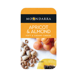 Moondarra Apricot & Almond | Auckland Grocery Delivery Get Moondarra Apricot & Almond delivered to your doorstep by your local Auckland grocery delivery. Shop Paddock To Pantry. Convenient online food shopping in NZ | Grocery Delivery Auckland | Grocery Delivery Nationwide | Fruit Baskets NZ | Online Food Shopping NZ Moondarra Apricot & Almond 80g A cream cheese with chunks of apricots & papaya coated generously with roasted almonds. Soft & creamy, perfect for cheese platter. Available for delivery to your 