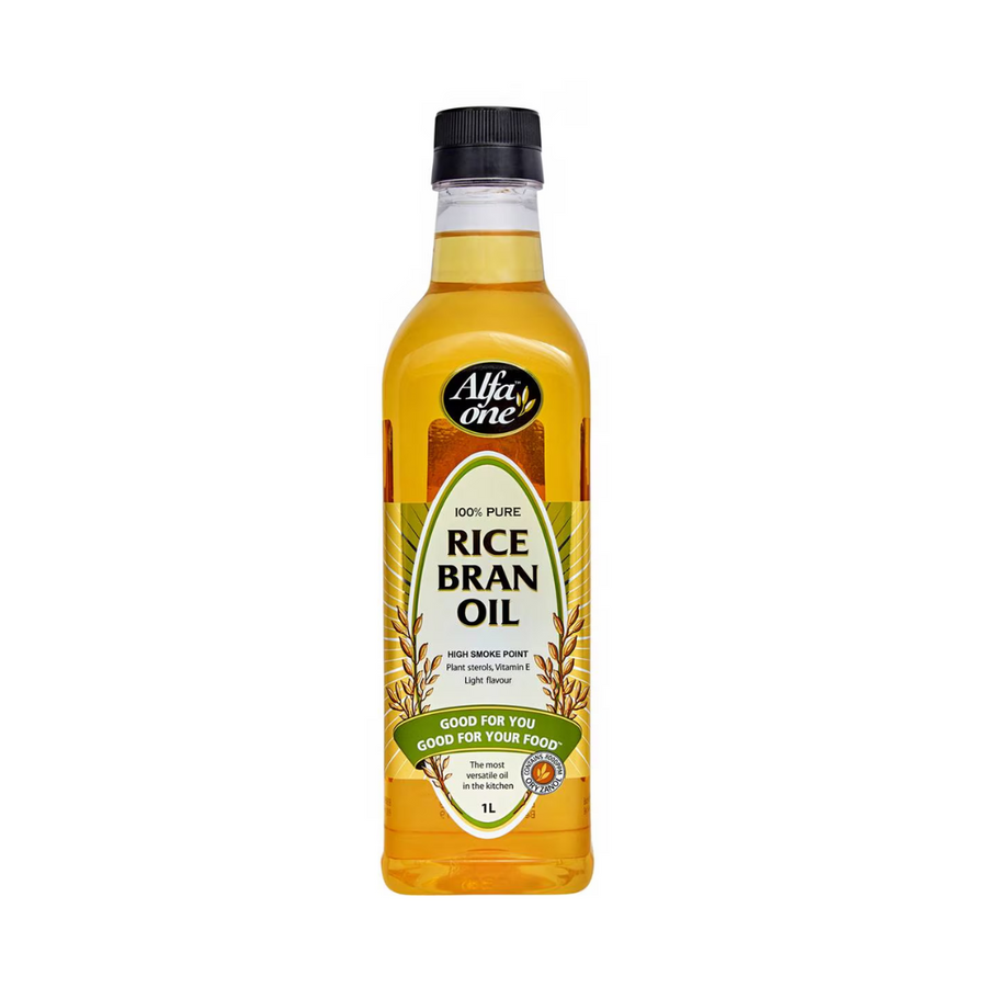 Alfa One Rice Bran Oil 1L | Auckland Grocery Delivery Get Alfa One Rice Bran Oil 1L delivered to your doorstep by your local Auckland grocery delivery. Shop Paddock To Pantry. Convenient online food shopping in NZ | Grocery Delivery Auckland | Grocery Delivery Nationwide | Fruit Baskets NZ | Online Food Shopping NZ Alfa One Rice Bran Oil provides a mild taste to enhance the flavours of your meals. Get this along with all your other groceries to be delivered nationwide.