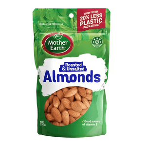 Mother Earth Almonds 150g | Auckland Grocery Delivery Get Mother Earth Almonds 150g delivered to your doorstep by your local Auckland grocery delivery. Shop Paddock To Pantry. Convenient online food shopping in NZ | Grocery Delivery Auckland | Grocery Delivery Nationwide | Fruit Baskets NZ | Online Food Shopping NZ Mother Earth Almonds 150g Almonds, batch roasted in high oleic sunflower oil. A handful of nuts naturally provides you with a wide range of nutrients. 