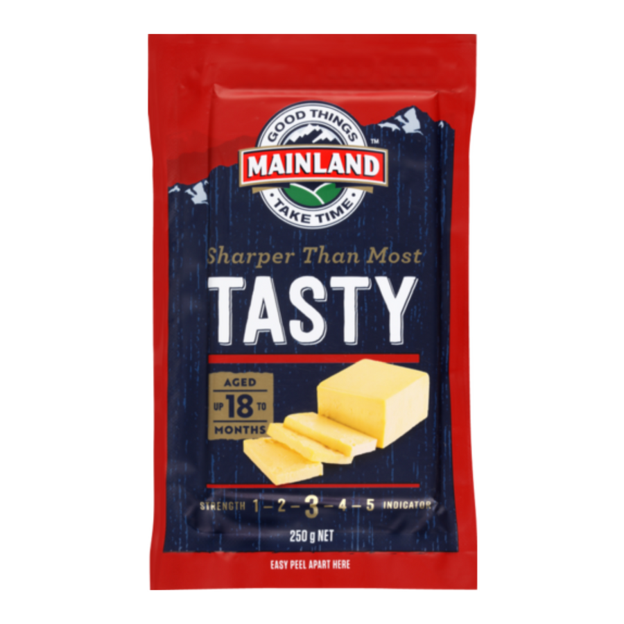 Mainland Tasty Cheese 250g | Auckland Grocery Delivery Get Mainland Tasty Cheese 250g delivered to your doorstep by your local Auckland grocery delivery. Shop Paddock To Pantry. Convenient online food shopping in NZ | Grocery Delivery Auckland | Grocery Delivery Nationwide | Fruit Baskets NZ | Online Food Shopping NZ Mainland Tasty Cheese 250g offers a rich and full-bodied flavour, perfect for any cheese lover. Delivered nationwide with Paddock to Pantry.