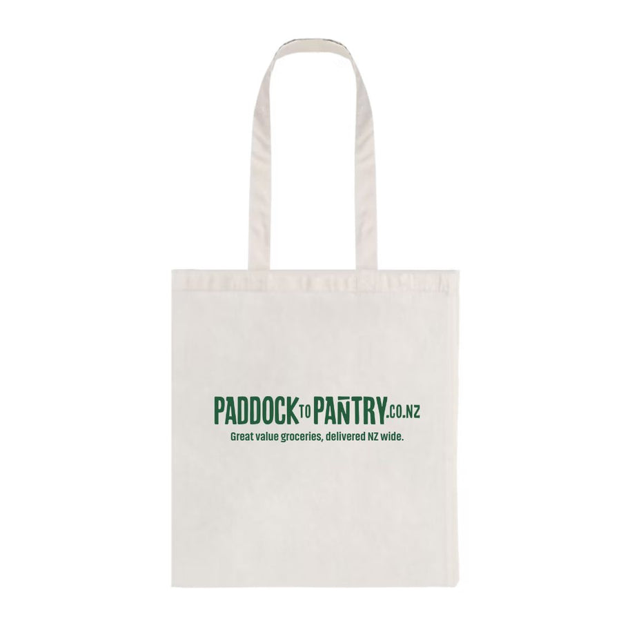 Paddock to Pantry Tote Bag | Auckland Grocery Delivery Get Paddock to Pantry Tote Bag delivered to your doorstep by your local Auckland grocery delivery. Shop Paddock To Pantry. Convenient online food shopping in NZ | Grocery Delivery Auckland | Grocery Delivery Nationwide | Fruit Baskets NZ | Online Food Shopping NZ Durable reusable canvas tote bag for everyday shopping. Eco-friendly and perfect for groceries. Shop Paddock to Pantry totes online NZ-wide.