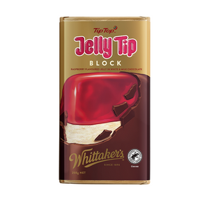 Whittaker's Jelly Tip - 250g | Auckland Grocery Delivery Get Whittaker's Jelly Tip - 250g delivered to your doorstep by your local Auckland grocery delivery. Shop Paddock To Pantry. Convenient online food shopping in NZ | Grocery Delivery Auckland | Grocery Delivery Nationwide | Fruit Baskets NZ | Online Food Shopping NZ Buy Whittaker’s Jelly Tip Block 250g at Paddock to Pantry – classic NZ chocolate with raspberry jelly, delivered fast NZ-wide.