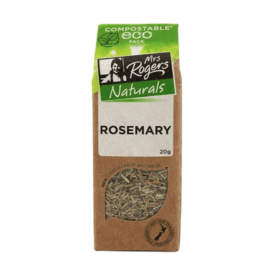 Mrs Roger Eco Rosemary 20g | Auckland Grocery Delivery Get Mrs Roger Eco Rosemary 20g delivered to your doorstep by your local Auckland grocery delivery. Shop Paddock To Pantry. Convenient online food shopping in NZ | Grocery Delivery Auckland | Grocery Delivery Nationwide | Fruit Baskets NZ | Online Food Shopping NZ Mrs Roger Organic Rosemary 20g Mrs. Rogers Organic Rosemary brings the fresh, piney aroma of organic rosemary to your kitchen. Grocery essentials delivered.