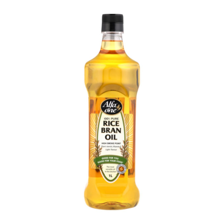 Alfa One Rice Bran Oil 1L | Auckland Grocery Delivery Get Alfa One Rice Bran Oil 1L delivered to your doorstep by your local Auckland grocery delivery. Shop Paddock To Pantry. Convenient online food shopping in NZ | Grocery Delivery Auckland | Grocery Delivery Nationwide | Fruit Baskets NZ | Online Food Shopping NZ Alfa One Rice Bran Oil provides a mild taste to enhance the flavours of your meals. Get this along with all your other groceries to be delivered nationwide.