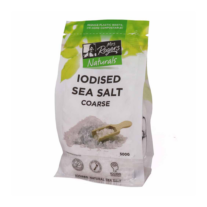 Mrs Rogers Iodised Sea Salt Coarse 500g | Auckland Grocery Delivery Get Mrs Rogers Iodised Sea Salt Coarse 500g delivered to your doorstep by your local Auckland grocery delivery. Shop Paddock To Pantry. Convenient online food shopping in NZ | Grocery Delivery Auckland | Grocery Delivery Nationwide | Fruit Baskets NZ | Online Food Shopping NZ Mrs Rogers Iodised Sea Salt Coarse 500g provides a natural and essential touch to your kitchen. Grocery essentials delivered Auckland wide same day.