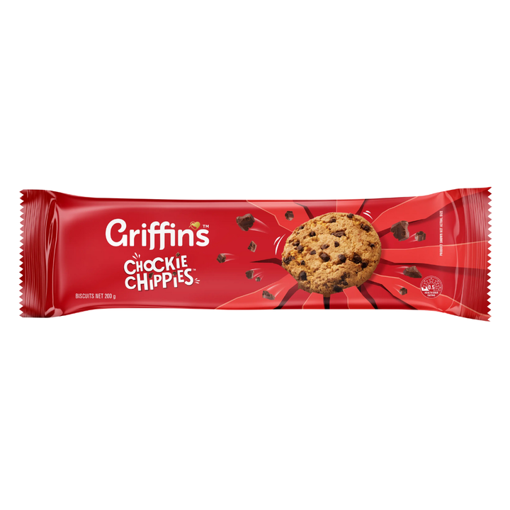 Griffins Choc Chippies 200g | Auckland Grocery Delivery Get Griffins Choc Chippies 200g delivered to your doorstep by your local Auckland grocery delivery. Shop Paddock To Pantry. Convenient online food shopping in NZ | Grocery Delivery Auckland | Grocery Delivery Nationwide | Fruit Baskets NZ | Online Food Shopping NZ Buy Griffin’s Choc Chippies at Paddock to Pantry. Crunchy, chocolate chip biscuits delivered fast from NZ’s trusted online grocery and biscuit store.