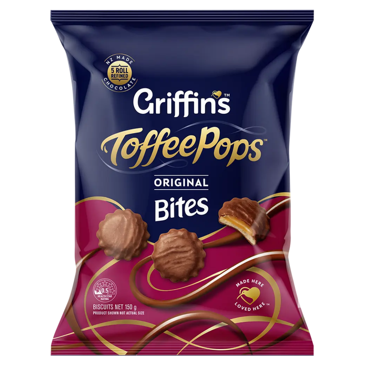 Griffins Toffee Pop Bites 150g | Auckland Grocery Delivery Get Griffins Toffee Pop Bites 150g delivered to your doorstep by your local Auckland grocery delivery. Shop Paddock To Pantry. Convenient online food shopping in NZ | Grocery Delivery Auckland | Grocery Delivery Nationwide | Fruit Baskets NZ | Online Food Shopping NZ Buy Griffin’s Toffee Pop Bites at Paddock to Pantry. A classic Kiwi treat in snackable bites, delivered fast from NZ’s trusted online biscuit shop.