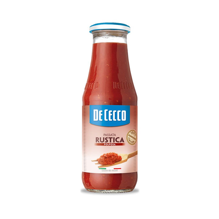 De Cecco Tomato Passata Rustica 700g | Auckland Grocery Delivery Get De Cecco Tomato Passata Rustica 700g delivered to your doorstep by your local Auckland grocery delivery. Shop Paddock To Pantry. Convenient online food shopping in NZ | Grocery Delivery Auckland | Grocery Delivery Nationwide | Fruit Baskets NZ | Online Food Shopping NZ Indulge in the rich, rustic flavors of De Cecco Tomato Passata Rustica. Made from hand-picked tomatoes, grown exclusively in Italy, Perfect for any pasta dish.