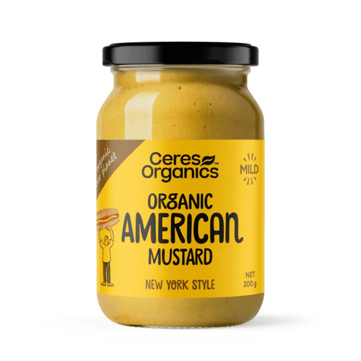 Ceres Oragnics Organic American Mustard 200g | Auckland Grocery Delivery Get Ceres Oragnics Organic American Mustard 200g delivered to your doorstep by your local Auckland grocery delivery. Shop Paddock To Pantry. Convenient online food shopping in NZ | Grocery Delivery Auckland | Grocery Delivery Nationwide | Fruit Baskets NZ | Online Food Shopping NZ Ceres Organics Organic American Mustard 200g. Perfect to spread on a sandwich or dollop on a hotdog.