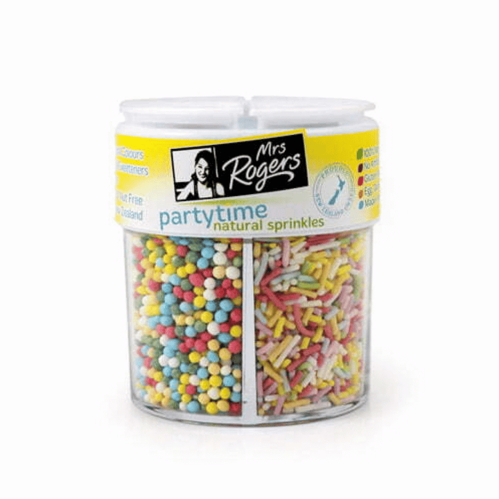 Mrs Rogers Party Time Sprinkles 90g | Auckland Grocery Delivery Get Mrs Rogers Party Time Sprinkles 90g delivered to your doorstep by your local Auckland grocery delivery. Shop Paddock To Pantry. Convenient online food shopping in NZ | Grocery Delivery Auckland | Grocery Delivery Nationwide | Fruit Baskets NZ | Online Food Shopping NZ Mrs Rogers Party Time Sprinkles 90g add a fun and colourful touch to your desserts. Baking needs for any party delivered nationwide. 