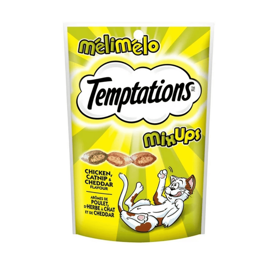 Temptations Mix Ups Chicken Catnip and Chedder | Auckland Grocery Delivery Get Temptations Mix Ups Chicken Catnip and Chedder delivered to your doorstep by your local Auckland grocery delivery. Shop Paddock To Pantry. Convenient online food shopping in NZ | Grocery Delivery Auckland | Grocery Delivery Nationwide | Fruit Baskets NZ | Online Food Shopping NZ Temptations Mix Ups Chicken Catnip and Chedder treats offer a delightful blend of flavours your cat will love. Quality pet food delivered door to door.