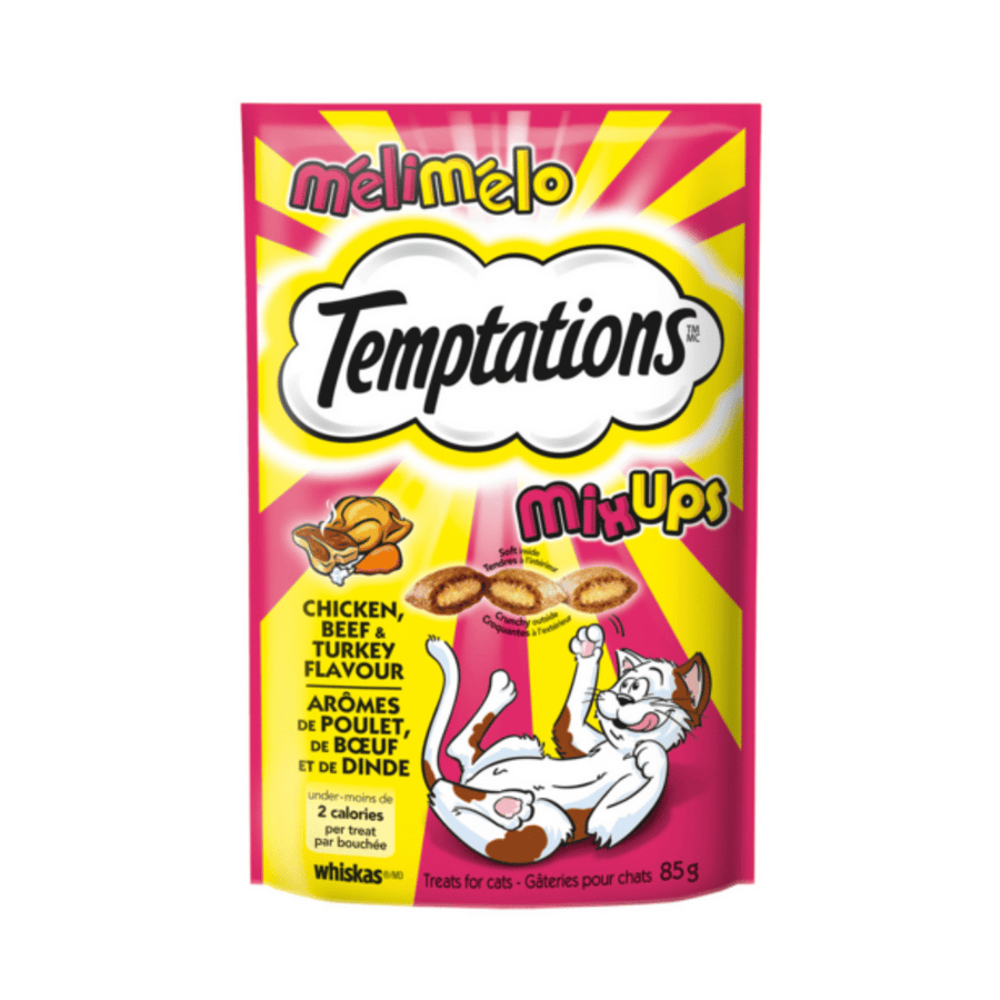 Temptations Mix Ups Chicken Beef and Turkey | Auckland Grocery Delivery Get Temptations Mix Ups Chicken Beef and Turkey delivered to your doorstep by your local Auckland grocery delivery. Shop Paddock To Pantry. Convenient online food shopping in NZ | Grocery Delivery Auckland | Grocery Delivery Nationwide | Fruit Baskets NZ | Online Food Shopping NZ Temptations Mix Ups Chicken Beef and Turkey treats provide a delicious variety of flavors your cat will crave. Quality pet food your pets will love.