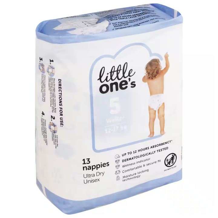 Little Ones Size 5 Walker Nappies 12-17 kg | Auckland Grocery Delivery Get Little Ones Size 5 Walker Nappies 12-17 kg delivered to your doorstep by your local Auckland grocery delivery. Shop Paddock To Pantry. Convenient online food shopping in NZ | Grocery Delivery Auckland | Grocery Delivery Nationwide | Fruit Baskets NZ | Online Food Shopping NZ Shop Little Ones Size 5 Walker Nappies at Paddock to Pantry – comfy, secure nappies for toddlers delivered fast from our NZ online baby essentials store.