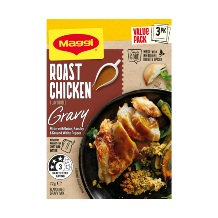 Maggi Roast Chicken Gravy 24g | Auckland Grocery Delivery Get Maggi Roast Chicken Gravy 24g delivered to your doorstep by your local Auckland grocery delivery. Shop Paddock To Pantry. Convenient online food shopping in NZ | Grocery Delivery Auckland | Grocery Delivery Nationwide | Fruit Baskets NZ | Online Food Shopping NZ 