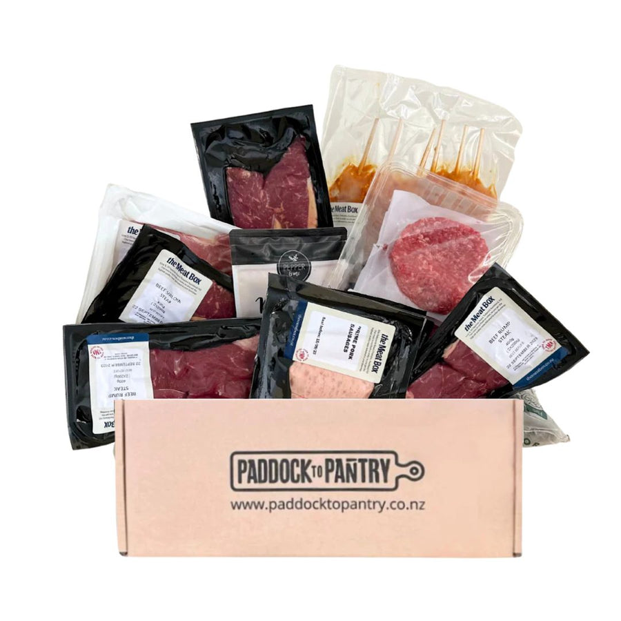 Summer BBQ Box | Auckland Grocery Delivery Get Summer BBQ Box delivered to your doorstep by your local Auckland grocery delivery. Shop Paddock To Pantry. Convenient online food shopping in NZ | Grocery Delivery Auckland | Grocery Delivery Nationwide | Fruit Baskets NZ | Online Food Shopping NZ The perfect Meat Box for BBQ season, filled with meat cuts hand-picked for the barbecue. Enjoy fresh, tender and juicy meat. Overnight Nationwide Delivery 