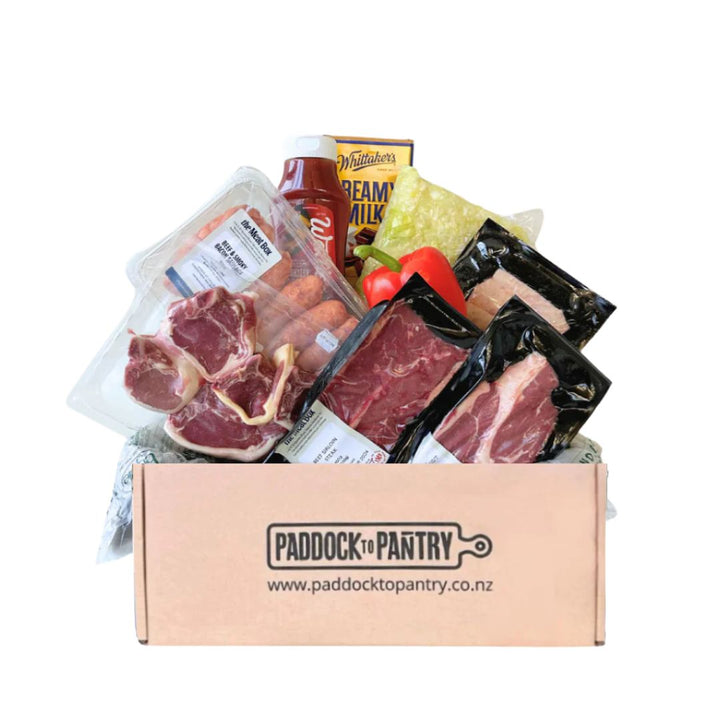 The Kiwi BBQ Box | Auckland Grocery Delivery Get The Kiwi BBQ Box delivered to your doorstep by your local Auckland grocery delivery. Shop Paddock To Pantry. Convenient online food shopping in NZ | Grocery Delivery Auckland | Grocery Delivery Nationwide | Fruit Baskets NZ | Online Food Shopping NZ We made this box for the classic Kiwi BBQ parties! Whether you are going to the beach or the back! Get this delivered across NZ | BBQ Meat Box at The Meat Box 