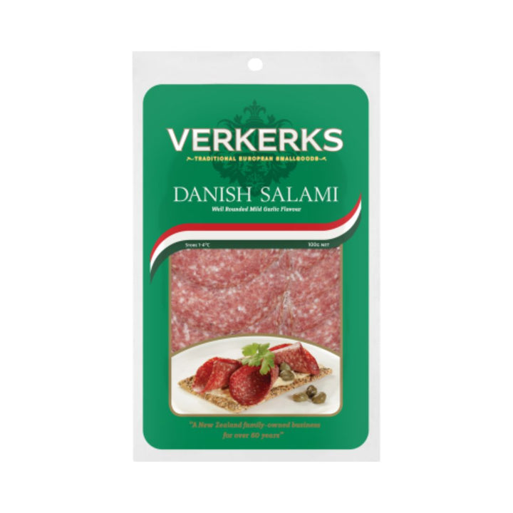 Verkerks Danish Salami | Auckland Grocery Delivery Get Verkerks Danish Salami delivered to your doorstep by your local Auckland grocery delivery. Shop Paddock To Pantry. Convenient online food shopping in NZ | Grocery Delivery Auckland | Grocery Delivery Nationwide | Fruit Baskets NZ | Online Food Shopping NZ Indulge in the artfully crafted Verkerks Danish Salami. The wider diameter of this mild garlic flavoured sandwich salami makes it the perfect Salami Sandwich.