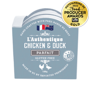 L'Authentique Chicken & Duck Pate | Auckland Grocery Delivery Get L'Authentique Chicken & Duck Pate delivered to your doorstep by your local Auckland grocery delivery. Shop Paddock To Pantry. Convenient online food shopping in NZ | Grocery Delivery Auckland | Grocery Delivery Nationwide | Fruit Baskets NZ | Online Food Shopping NZ Chicken & Duck Parfait is a luxurious, light, and creamy dish, and is Gluten Free. Get it delivered to today with Auckland Grocery Delivery.