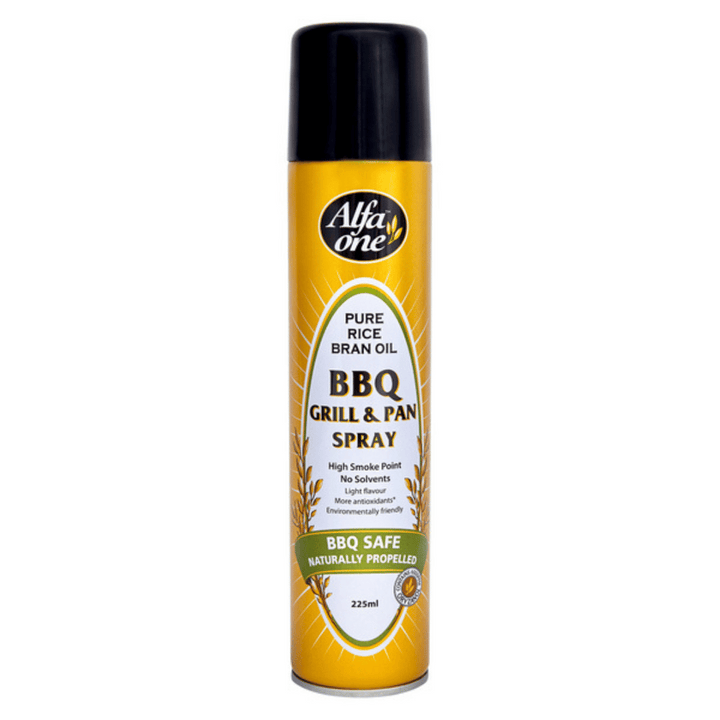 Alfa One BBQ Grill & Pan Rice Bran Spray Oil 225ml | Auckland Grocery Delivery Get Alfa One BBQ Grill & Pan Rice Bran Spray Oil 225ml delivered to your doorstep by your local Auckland grocery delivery. Shop Paddock To Pantry. Convenient online food shopping in NZ | Grocery Delivery Auckland | Grocery Delivery Nationwide | Fruit Baskets NZ | Online Food Shopping NZ Alfa one rice bran oil has a high smoke point and a clean taste, so every meal is cooked with the love it deserves. Grocery delivery 7 days in Au