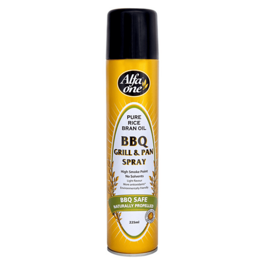 Alfa One BBQ Grill & Pan Rice Bran Spray Oil 225ml | Auckland Grocery Delivery Get Alfa One BBQ Grill & Pan Rice Bran Spray Oil 225ml delivered to your doorstep by your local Auckland grocery delivery. Shop Paddock To Pantry. Convenient online food shopping in NZ | Grocery Delivery Auckland | Grocery Delivery Nationwide | Fruit Baskets NZ | Online Food Shopping NZ Alfa one rice bran oil has a high smoke point and a clean taste, so every meal is cooked with the love it deserves. Grocery delivery 7 days in Au
