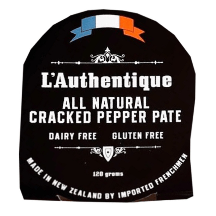 L'authentique Cracked Pepper Pate | Auckland Grocery Delivery Get L'authentique Cracked Pepper Pate delivered to your doorstep by your local Auckland grocery delivery. Shop Paddock To Pantry. Convenient online food shopping in NZ | Grocery Delivery Auckland | Grocery Delivery Nationwide | Fruit Baskets NZ | Online Food Shopping NZ L'authentique Cracked Pepper Pate is perfect for any platter! Gluten and Dairy free as well as delicious, it's sure to be a crowd favourite.