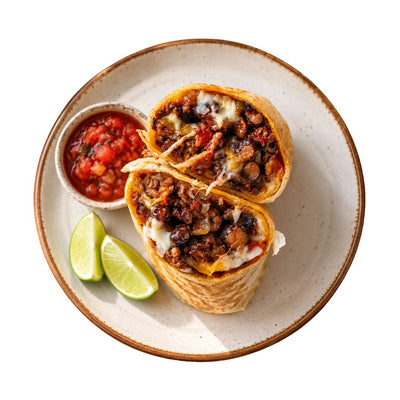 Cheesy Beef & Bean Burritos
