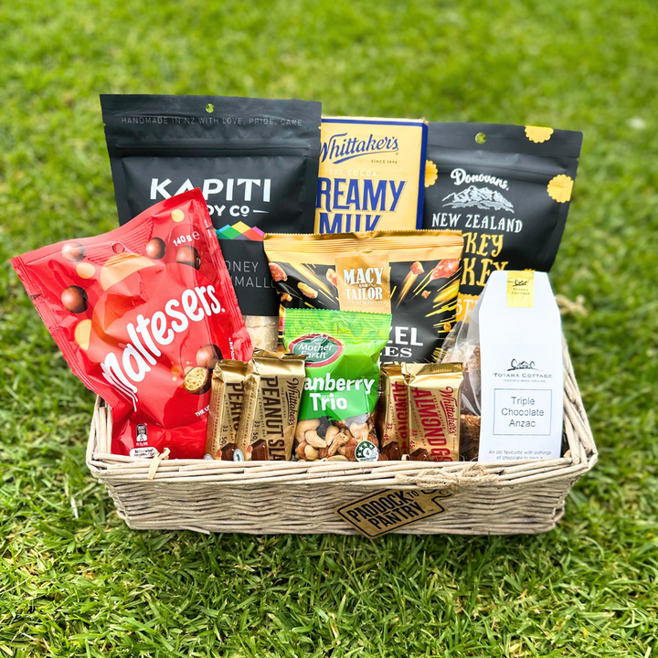 Snack Attack Gift Basket | Auckland Grocery Delivery Get Snack Attack Gift Basket delivered to your doorstep by your local Auckland grocery delivery. Shop Paddock To Pantry. Convenient online food shopping in NZ | Grocery Delivery Auckland | Grocery Delivery Nationwide | Fruit Baskets NZ | Online Food Shopping NZ Get a Snack Attack Gift Basket delivered to your door! We specialise in Gift Baskets Auckland 7 days a week, or gift basket delivery NZ wide overnight. 