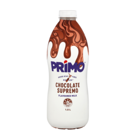 Primo Chocolate Milk - 1.5L | Auckland Grocery Delivery Get Primo Chocolate Milk - 1.5L delivered to your doorstep by your local Auckland grocery delivery. Shop Paddock To Pantry. Convenient online food shopping in NZ | Grocery Delivery Auckland | Grocery Delivery Nationwide | Fruit Baskets NZ | Online Food Shopping NZ Primo Chocolate Milk delivered to your door 7 days in Auckland and NZ wide overnight with Paddock To Pantry. | Free delivery on orders over $125