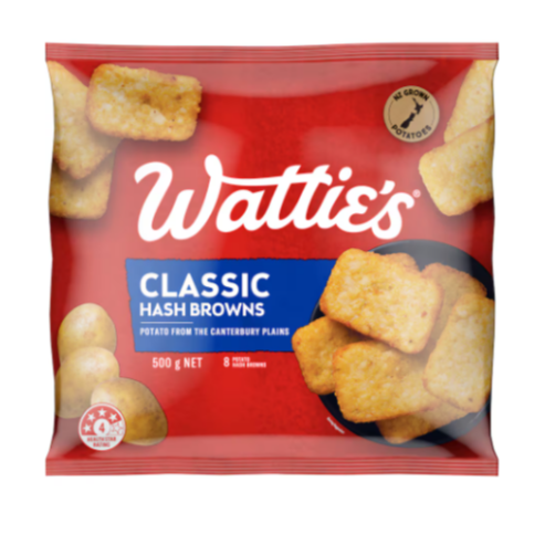 Watties Classic Hash Browns - 500g | Auckland Grocery Delivery Get Watties Classic Hash Browns - 500g delivered to your doorstep by your local Auckland grocery delivery. Shop Paddock To Pantry. Convenient online food shopping in NZ | Grocery Delivery Auckland | Grocery Delivery Nationwide | Fruit Baskets NZ | Online Food Shopping NZ Watties Classic Hash Browns! Get them delivered to your door 7 days with Auckland Grocery Delivery