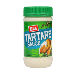 ETA Tartare Sauce 400ml | Auckland Grocery Delivery Get ETA Tartare Sauce 400ml delivered to your doorstep by your local Auckland grocery delivery. Shop Paddock To Pantry. Convenient online food shopping in NZ | Grocery Delivery Auckland | Grocery Delivery Nationwide | Fruit Baskets NZ | Online Food Shopping NZ ETA Tartare Sauce 400ml Eta offers a creamy and tangy flavor perfect for seafood dishes. This sauce enhances the taste of fish and chips.