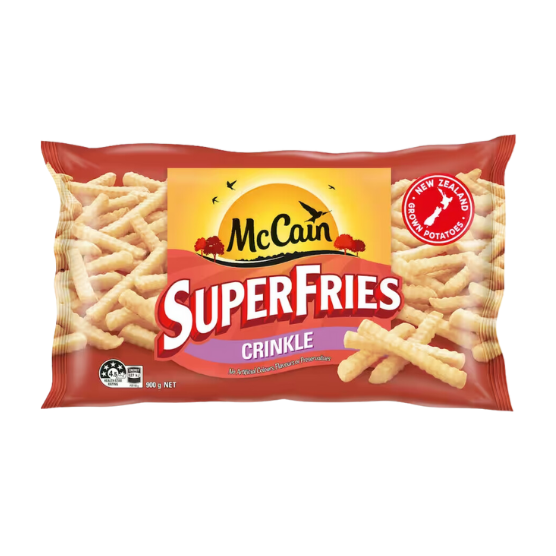 Mccain Super Fries Crinkle Cut - 1kg | Auckland Grocery Delivery Get Mccain Super Fries Crinkle Cut - 1kg delivered to your doorstep by your local Auckland grocery delivery. Shop Paddock To Pantry. Convenient online food shopping in NZ | Grocery Delivery Auckland | Grocery Delivery Nationwide | Fruit Baskets NZ | Online Food Shopping NZ Mccain Super Fries Crinkle Cut